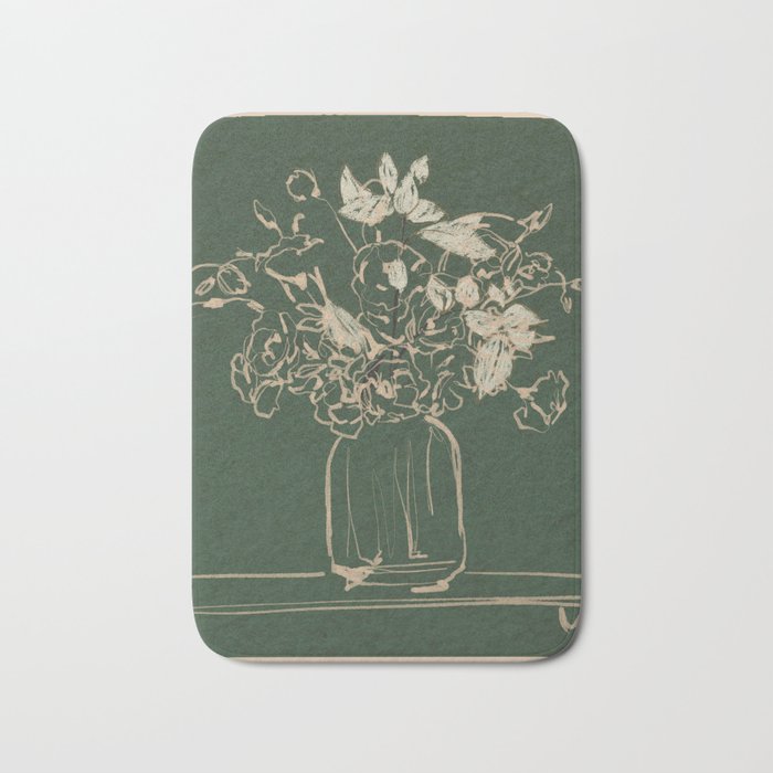 Minimalist Flowers In A Vase Bath Mat Gallery Image 1