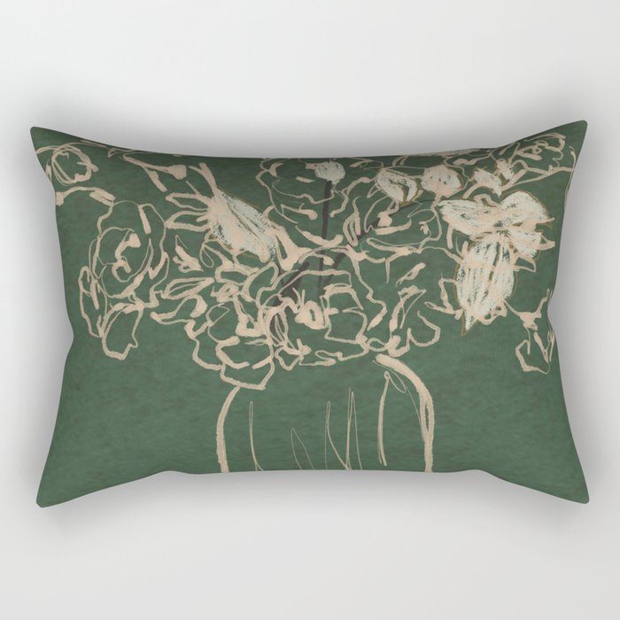 Minimalist Flowers In A Vase Rectangular Pillow Gallery Image 2