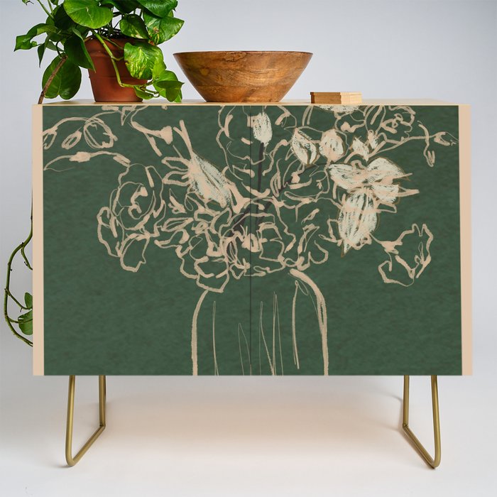 Minimalist Flowers In A Vase Credenza Gallery Image 1