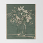 Minimalist Flowers In A Vase Throw Blanket Gallery Image 2