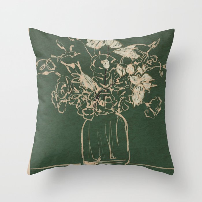 Minimalist Flowers In A Vase Throw Pillow Gallery Image 6