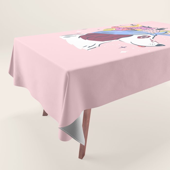 Spaniel with Fruit Hat Dog Illustration Tablecloth Gallery Image 1