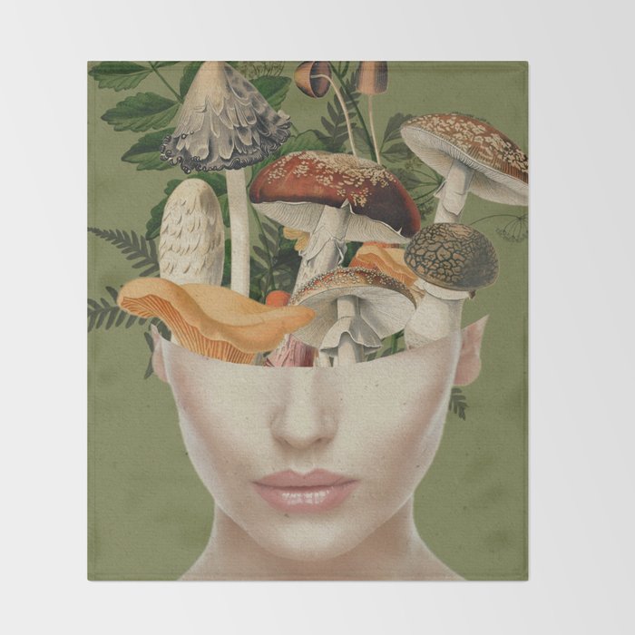 Mushroom Lady 9 Throw Blanket Gallery Image 2