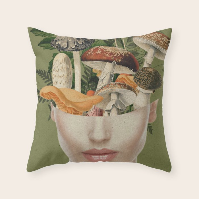 Mushroom Lady 9 Throw Pillow Gallery Image 6
