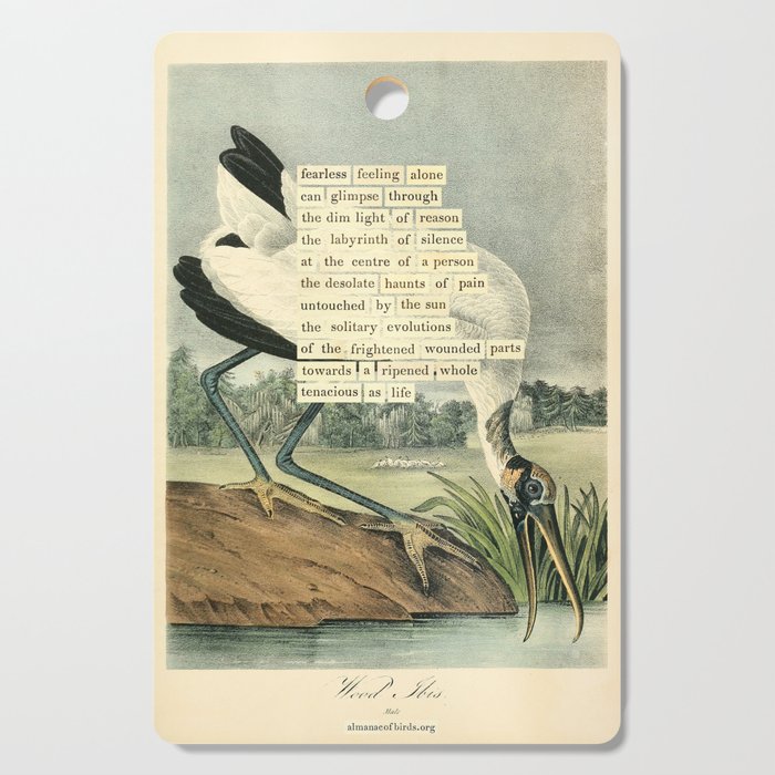 Bird Divinations: Wood Ibis (about: almanacofbirds.org) Cutting Board Gallery Image 1