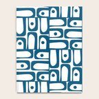Blue and White Mid Century Modern Piquet Multi Geometric Pattern Notebook Gallery Image 4