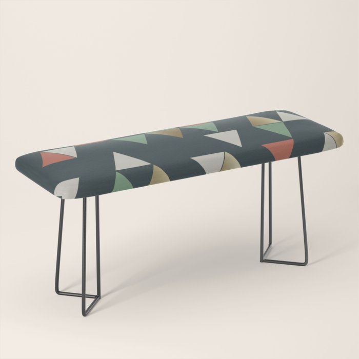 Geometric Prism, Green, Terracotta, Gold Bench Gallery Image 1