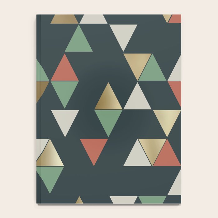 Geometric Prism, Green, Terracotta, Gold Notebook Gallery Image 4