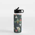 Geometric Prism, Green, Terracotta, Gold Water Bottle Gallery Image 1