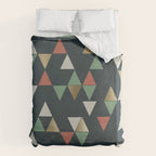 Geometric Prism, Green, Terracotta, Gold Duvet Cover Gallery Image 6