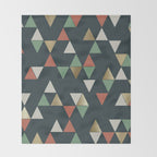 Geometric Prism, Green, Terracotta, Gold Throw Blanket Gallery Image 2