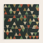 Geometric Prism, Green, Terracotta, Gold Wood Wall Art Gallery Image 1