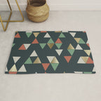 Geometric Prism, Green, Terracotta, Gold Rug Gallery Image 1