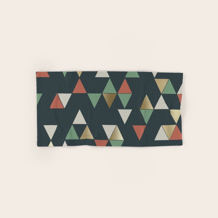 Geometric Prism, Green, Terracotta, Gold Towels Gallery Image 1