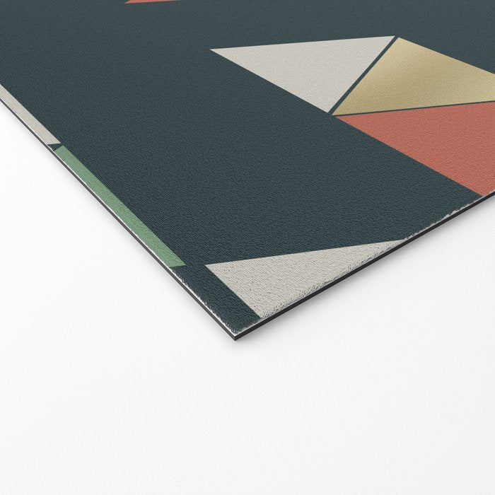 Geometric Prism, Green, Terracotta, Gold Welcome Mat Gallery Image 2