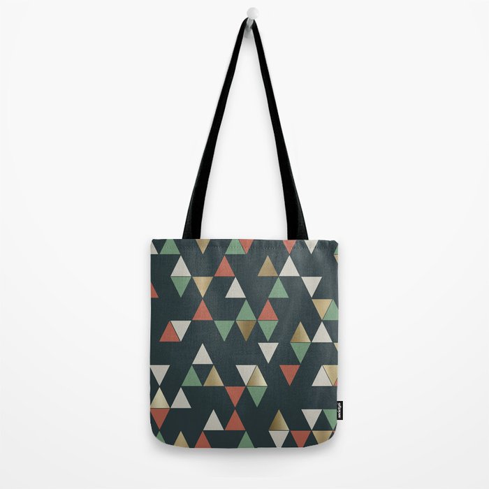 Geometric Prism, Green, Terracotta, Gold Tote Bag Gallery Image 2