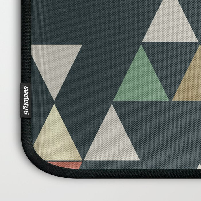 Geometric Prism, Green, Terracotta, Gold Laptop Sleeve Gallery Image 3