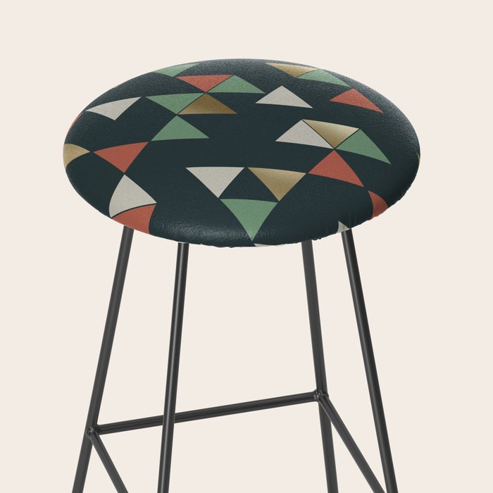 Geometric Prism, Green, Terracotta, Gold Stool Gallery Image 2