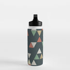Geometric Prism, Green, Terracotta, Gold Water Bottle Gallery Image 3