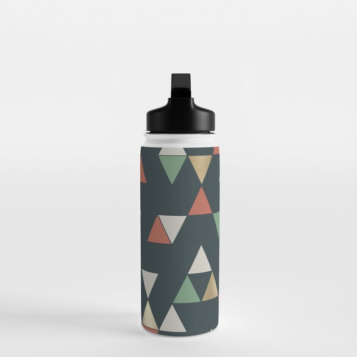 Geometric Prism, Green, Terracotta, Gold Water Bottle Gallery Image 3