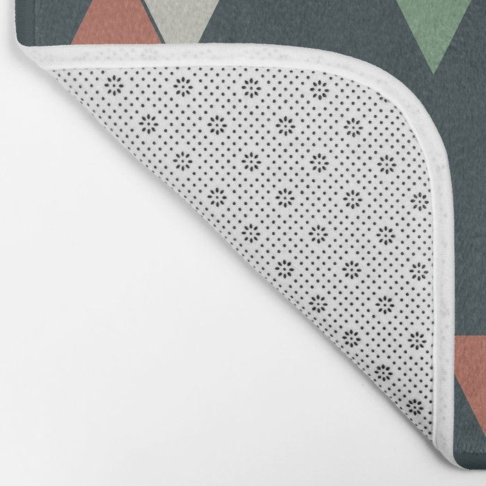 Geometric Prism, Green, Terracotta, Gold Bath Mat Gallery Image 2