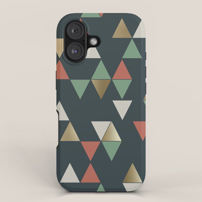 Geometric Prism, Green, Terracotta, Gold iPhone Case Gallery Image 1