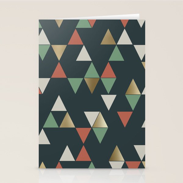 Geometric Prism, Green, Terracotta, Gold Stationery Card Gallery Image 2