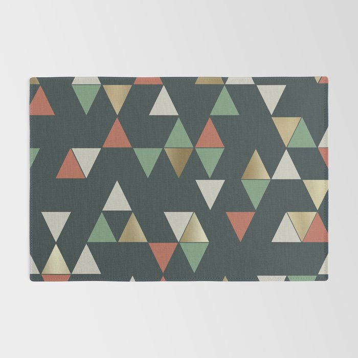 Geometric Prism, Green, Terracotta, Gold Rug Gallery Image 2