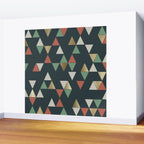 Geometric Prism, Green, Terracotta, Gold Wall Mural Gallery Image 2