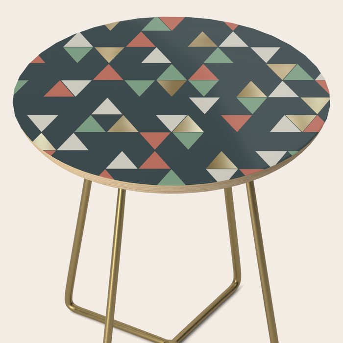 Geometric Prism, Green, Terracotta, Gold Side Table Gallery Image 2