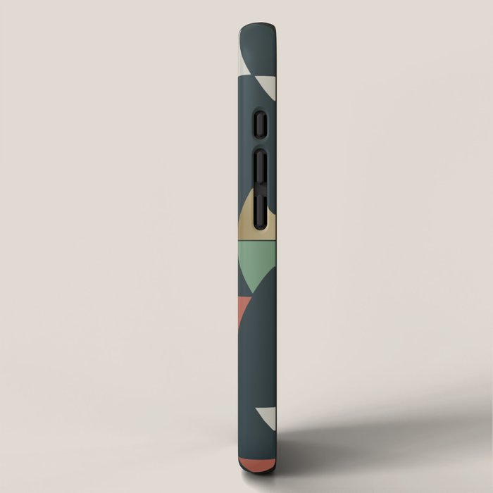 Geometric Prism, Green, Terracotta, Gold iPhone Case Gallery Image 2