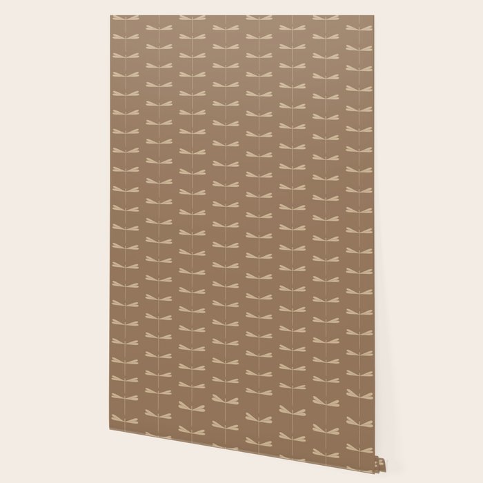 Dragonfly Pattern XI Earthy Beige Wallpaper Gallery Image 2