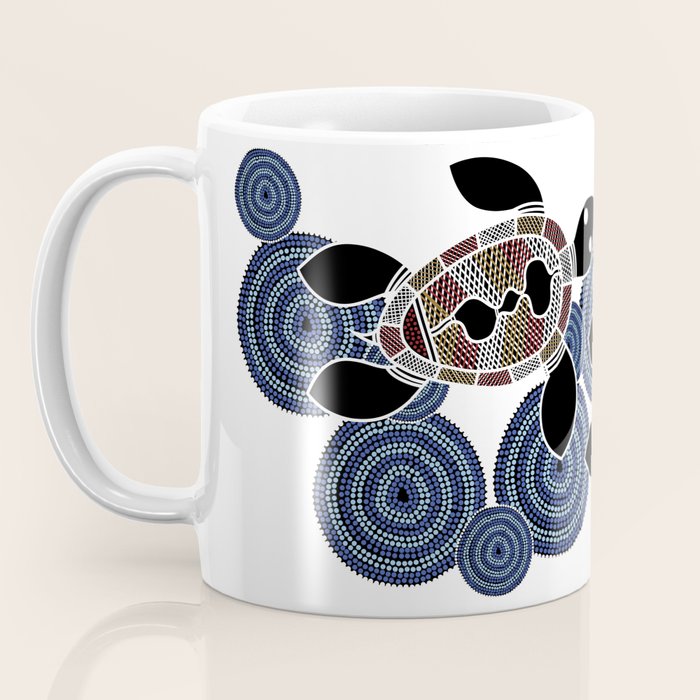 Authentic Aboriginal Art - Sea Turtles 2 Coffee Mug Gallery Image 3