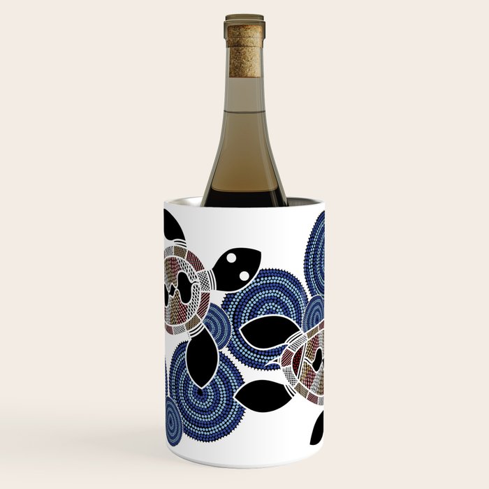 Authentic Aboriginal Art - Sea Turtles 2 Wine Chiller