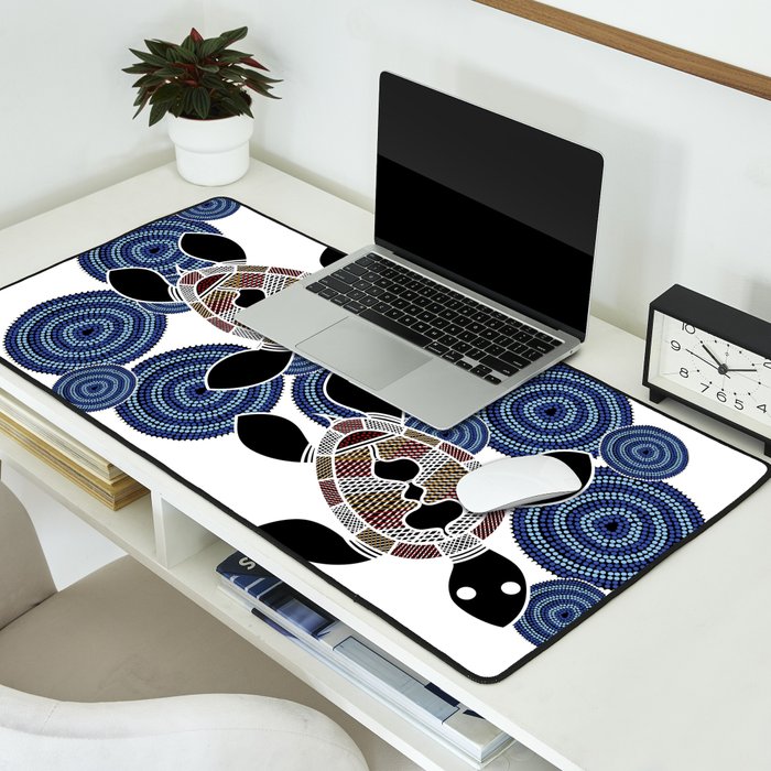 Authentic Aboriginal Art - Sea Turtles 2 Desk Mat Gallery Image 2
