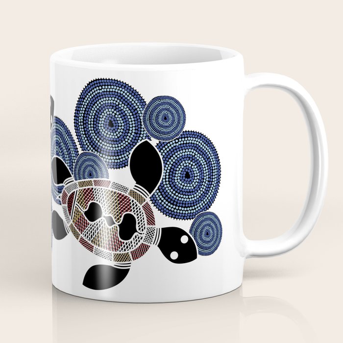 Authentic Aboriginal Art - Sea Turtles 2 Coffee Mug Gallery Image 1