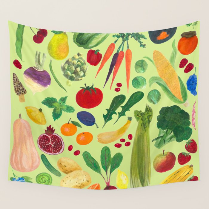 Fruits and Veggies Wall Tapestry Gallery Image 4