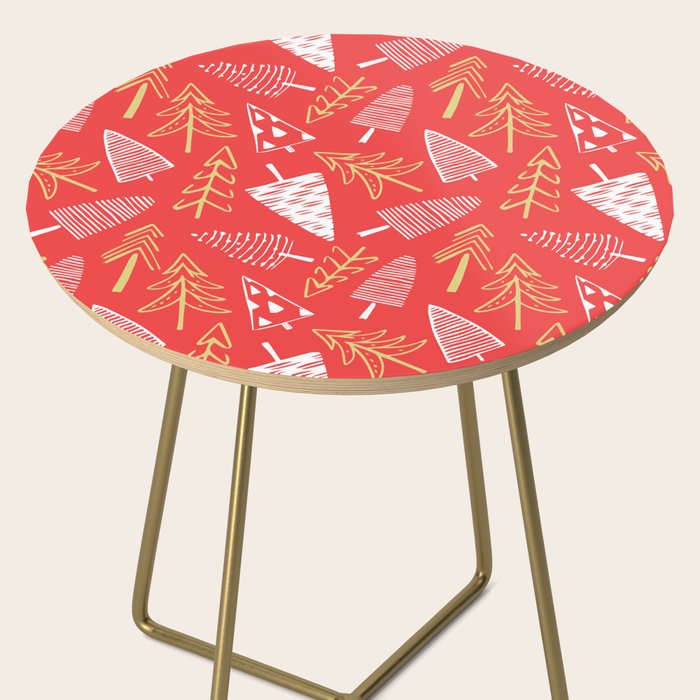 Christmas pine tree doodle art pattern Side Table Gallery Image 2