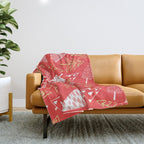 Christmas pine tree doodle art pattern Throw Blanket Gallery Image 1