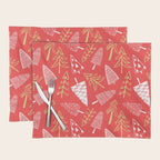 Christmas pine tree doodle art pattern Placemat Gallery Image 1