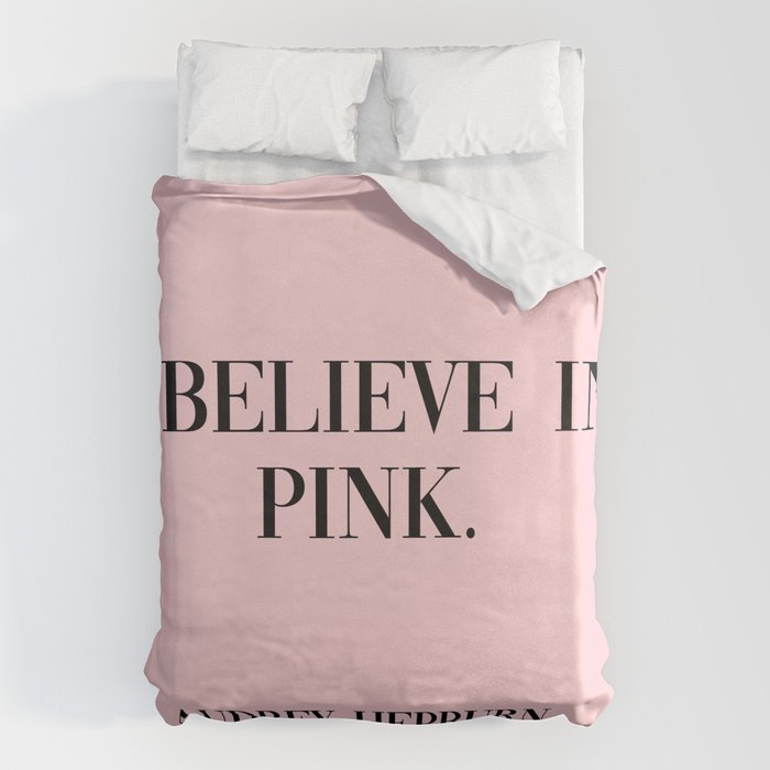 audrey hepburn pink quote Duvet Cover Gallery Image 6