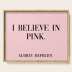 audrey hepburn pink quote Serving Tray Gallery Image 1