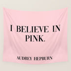 audrey hepburn pink quote Wall Tapestry Gallery Image 4