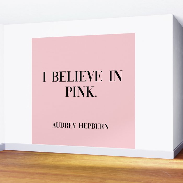 audrey hepburn pink quote Wall Mural Gallery Image 2