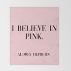 audrey hepburn pink quote Throw Blanket Gallery Image 2