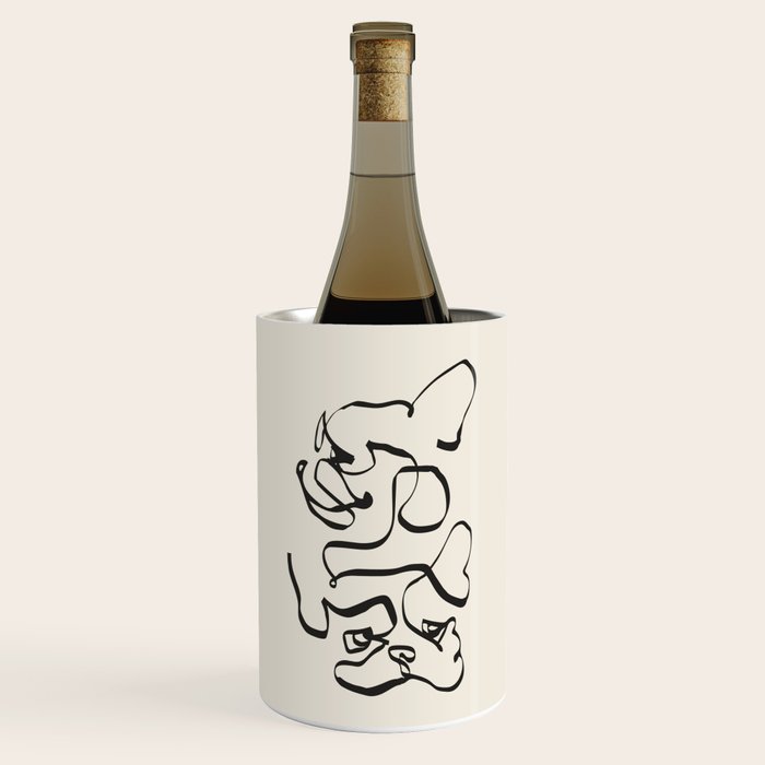 Abstract line frenchie Wine Chiller Gallery Image 1