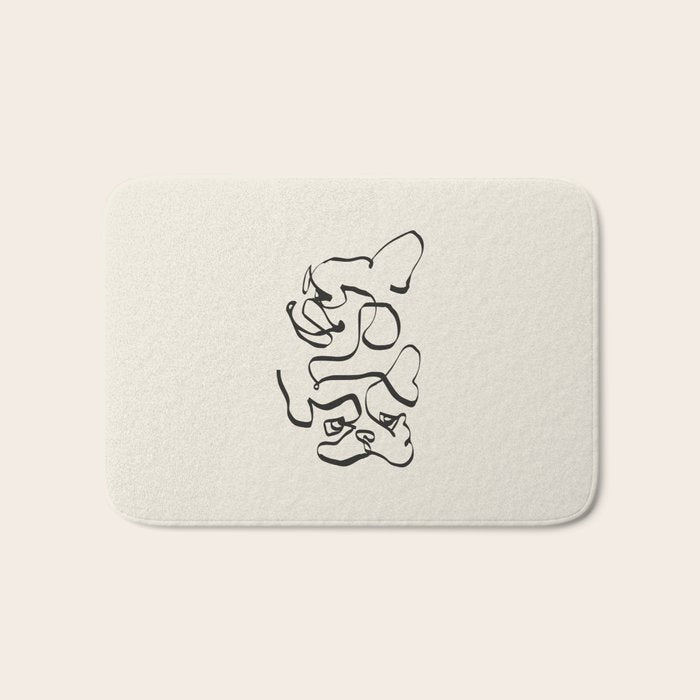 Abstract line frenchie Bath Mat Gallery Image 1