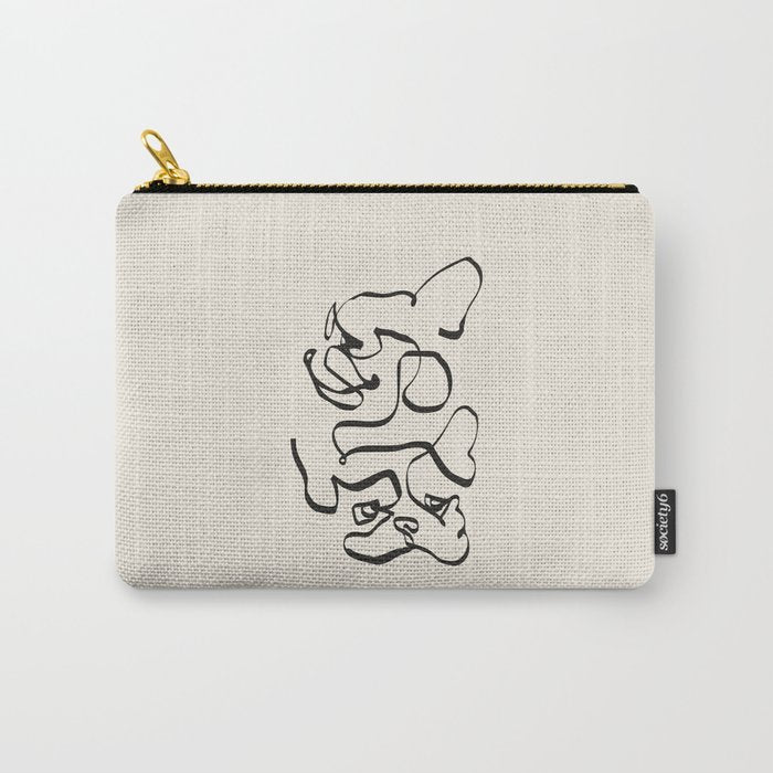 Abstract line frenchie Carry All Pouch Gallery Image 1