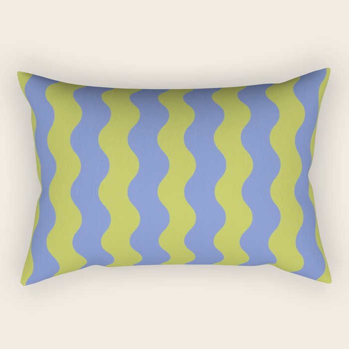 Striped Waves Retro Surf Rectangular Pillow Gallery Image 1