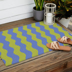 Striped Waves Retro Surf Outdoor Rug Gallery Image 2